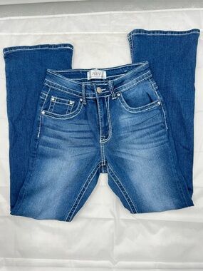 163 H&Y Women's Dark Blue Boot Cut Jeans with Stretch